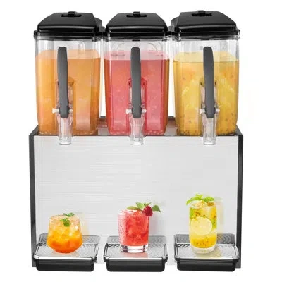 Vevor Commercial Beverage Dispenser 12l X 3 Tanks Cold Juice Ice Drink Dispenser