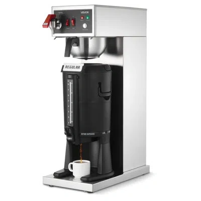 Vevor Commercial Drip Coffee Maker, 16-17 Cups Machine With 2.5 L Thermal Carafe, Keep Warm For 4 Hours, S In Silver;black