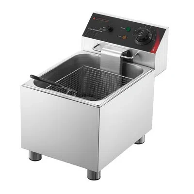 Vevor Commercial Electric Deep Fryer, 12.15 Qt, 1750w Stainless Steel Countertop Fryer With Basket And Lid In White