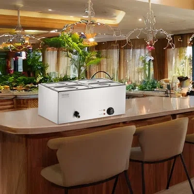 Vevor Commercial Electric Food Warmer 4-pan Countertop Buffet 15.9qt Bain Marie