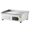 Vevor Commercial Electric Griddle, 1600w Countertop Half-flat Top Grill, 122¬∞f-572¬∞f Adjustable Temp, 21 In Silver