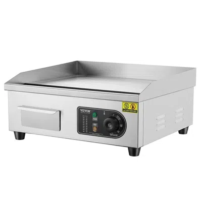 Vevor Commercial Electric Griddle, 1700w Countertop Flat Top Grill, 122¬∞f-572 ¬∞f Adjustable Temp, 17.72  In White