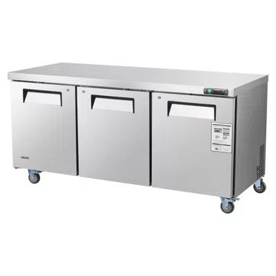 Vevor Commercial Freezer Prep Table Stainless Steel 72 Inch Triple Door