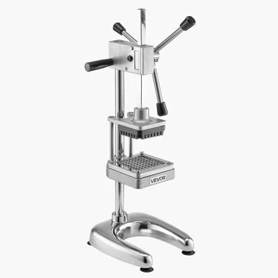 Vevor Commercial French Fry Cutter Stainless Steel Vegetable Chopper W/ 3 Blades In Silver