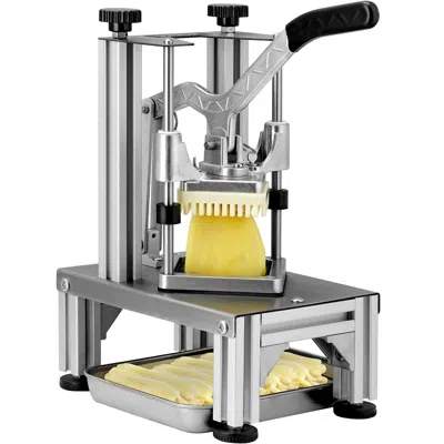 Vevor Commercial French Fry Cutter With 4 Replacement Blades, 1/4â€³ & 3/8â€³ Blade Easy Dicer Chopper, 6- In Silver