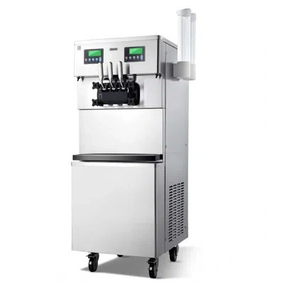 Vevor Commercial Ice Cream Machine, 34-44l/h Yield, Dual-compressor Freestanding Soft Serve Ice Cream Make In Silver