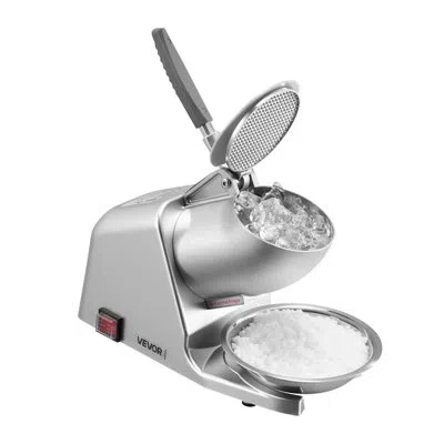 Vevor Commercial Ice Crusher 143lbs/h Electric Snow Cone Maker Shaved Ice Silver