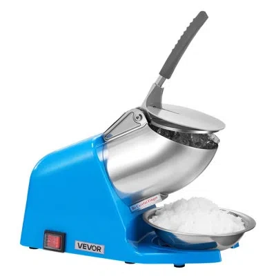 Vevor Commercial Ice Crusher 286lbs/h Electric Snow Cone Maker Shaved Ice Blue