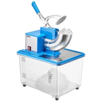 Vevor Commercial Ice Crusher 661lbs/h Electric Snow Cone Maker Shaved Ice Blue In Silver;blue
