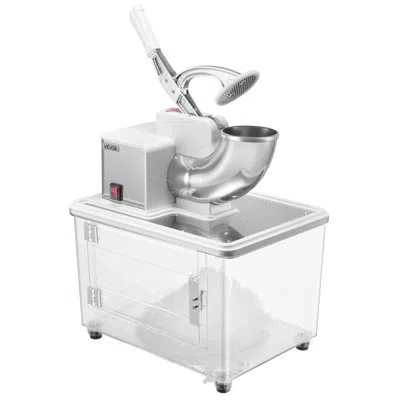 Vevor Commercial Ice Crusher 661lbs/h Electric Snow Cone Maker Shaved Ice White In Silver;white