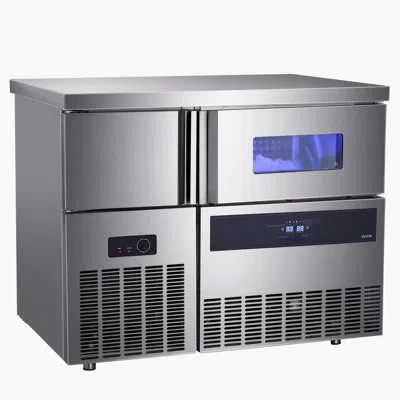 Vevor Commercial Ice Maker Machine, 330 Lbs/24h Stainless Steel Ice Machine With Worktop, 88 Lbs Storage &