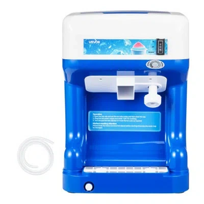 Vevor Commercial Ice Shaver 286lbs/h Electric Snow Cone Maker Ice Crusher Blue In White;blue