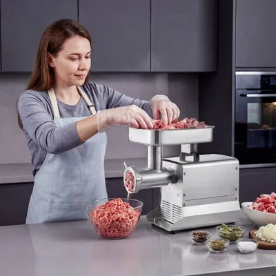 Vevor Commercial Meat Grinder, 21 Lbs/min Capacity, #32 Electric Meat Mincer With 3 Plates, 3 Sausage Stuf