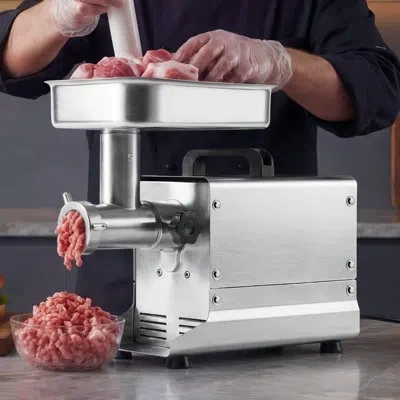 Vevor Commercial Meat Grinder, 5 Lbs/min Capacity, #5 Electric Meat Mincer With 3 Plates, 3 Sausage Stuffi In Silver