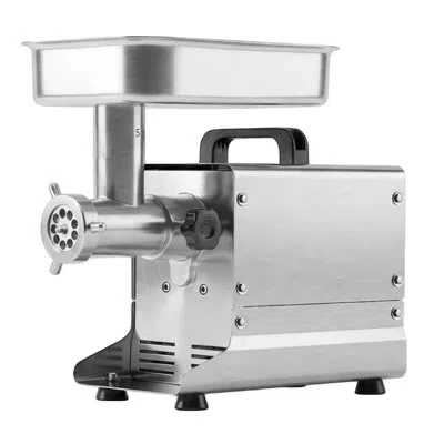 Vevor Commercial Meat Grinder, 5 Lbs/min Capacity, #5 Electric Meat Mincer With 3 Plates, 3 Sausage Stuffi In Silver