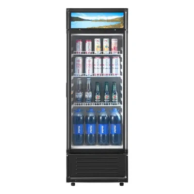 Vevor Commercial Merchandiser Refrigerator 6.9 Cu.ft Glass Door Beverage Refrigerator In Black