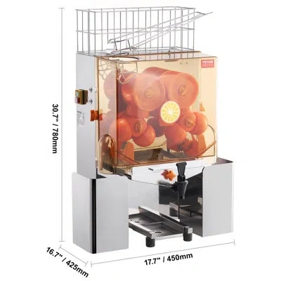 Vevor Commercial Orange Juicer Machine With Automatic Peeling Function In Stainless Steel