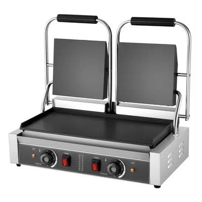 Vevor Commercial Panini Grill, 3600w Electric Sandwich Panini Maker, Stainless Steel Double Sandwichs Pres In Gray