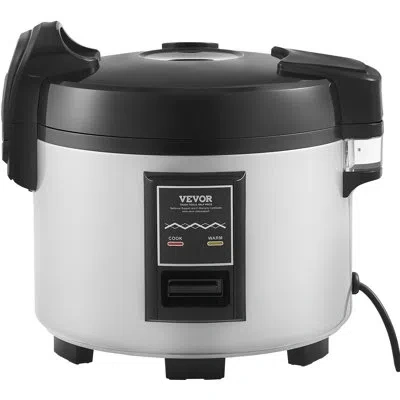 Vevor Commercial Rice Cooker 45-cup Non-stick Pot 9l 12h Keep Warm In Black