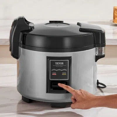 Vevor Commercial Rice Cooker 60-cup Non-stick Pot 13l 12h Keep Warm In Black