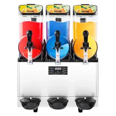 Vevor Commercial Slushy Machine 15lx3 Tank Margarita Smoothie Frozen Drink Maker In Stainless Steel;black