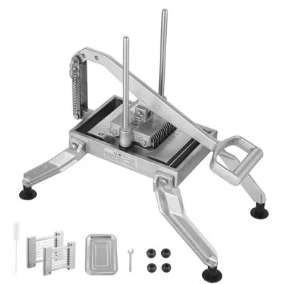 Vevor Commercial Vegetable Slicer, 3/8" And 3/16" Tomato Slicer, Stainless Steel And Aluminum Alloy Vegeta In Silver
