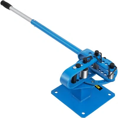 Vevor Compact Metal Bender 1"-3" Bench Flat Bar Rod Bending Brake Bender In Blue