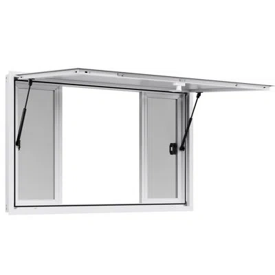 Vevor Concession Window 53x33 In, Aluminum Alloy Service Window For Food Truck, Up To 85 Degrees Stand Ser In White