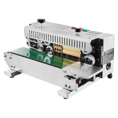 Vevor Continuous Bag Band Sealing Machine Horizontal Band Sealer Stainless Steel In White