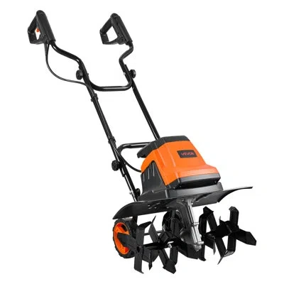 Vevor Corded Electric Tiller, 18 Inch Tilling Width Garden Rototiller, 15-amp Motor Heavy-duty Tilling Mac In Black