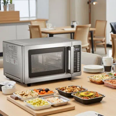 Vevor Countertop Microwave Oven Commercial Microwave 0.9 Cubic-ft 1000w Lock In Silver;black