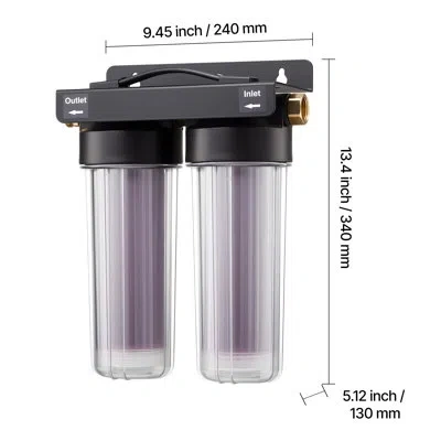 Vevor Deionized Water System For Car Wash, Spotless Car Wash Water System With 2 X 0.5l Color Changing Res In Natural