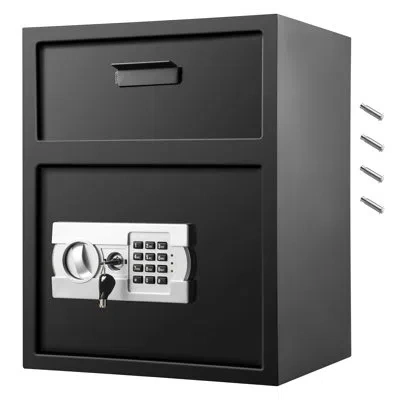 Vevor Digital Depository Safe 1.7 Cubic Feet Made Of Carbon Steel Electronic Code Lock Depository Safe, Fe In Black