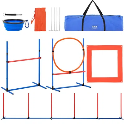 Vevor Dog Agility Training Equipment 4 Pcs Set With Hurdles Jump Ring Pause Box In Multi