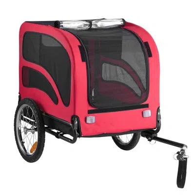 Vevor Dog Bike Trailer Pet Bicycle Trailer Cat Carrier 100 Lbs Water Resistant In Black;red