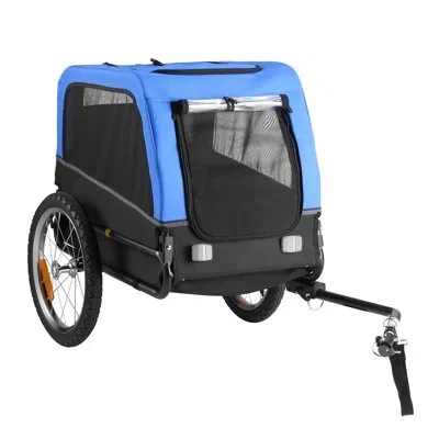 Vevor Dog Bike Trailer Pet Bicycle Trailer Cat Carrier 66 Lbs Water Resistant In Blue;black