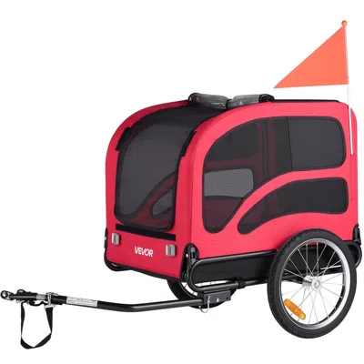 Vevor Dog Bike Trailer, Supports Up To 100 Lbs, Pet Cart Bicycle Carrier For Small & Large Dogs, Easy Fold