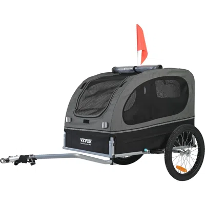 Vevor Dog Bike Trailer, Supports Up To 88 Lbs, Pet Cart Bicycle Carrier, Easy Folding Frame With Quick Rel In Black