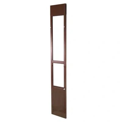 Vevor Dog Door For Sliding Glass Door, 75 7/8 To 80 11/16 In Adjustable Height, Aluminum Alloy Frame With  In Brown