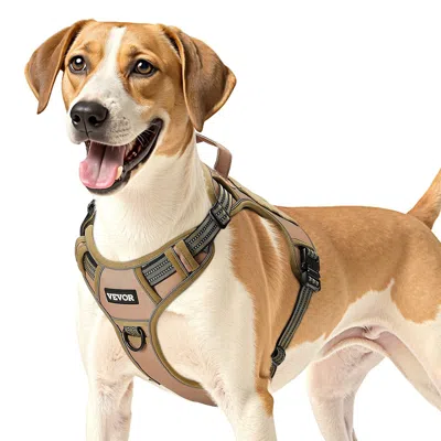 Vevor Dog Harness For Large Dogs No Pull Tactical Dog Harness Adjustable Pet Vest In Gold