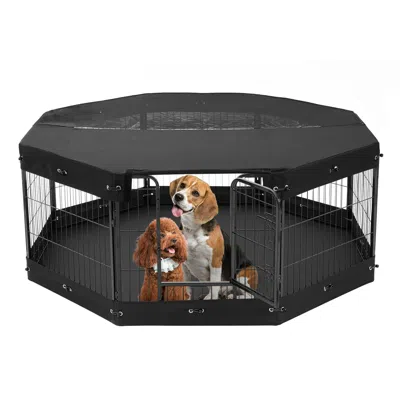 Vevor Dog Playpen 8 Panels Foldable Metal Dog Exercise Pen With Cover Pad Bag