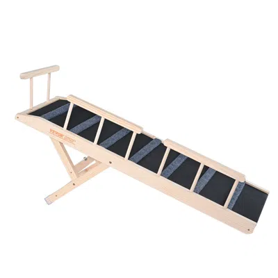Vevor Dog Ramp, Folding Pet Ramp For Bed, Adjustable Dog Ramp For Small, Large, Old Dogs & Cats, Wooden Pe
