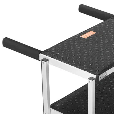 Vevor Dog Stair For Cars 4-step Folding Dog Steps Aluminum Loads Up To 250 Lbs In Black