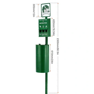 Vevor Dog Waste Station 11.5 Gallons Outdoor Dog Poop Station With 600 Bags In Green