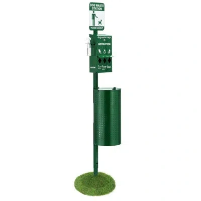 Vevor Dog Waste Station With 600 Dog Poop Bags Commercial Park Pet Poop Station In Green