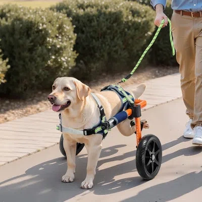 Vevor Dog Wheelchair For Back Legs, Lightweight 2 Wheels Pet Wheelchair, Height, Width & Length Adjustable In Black