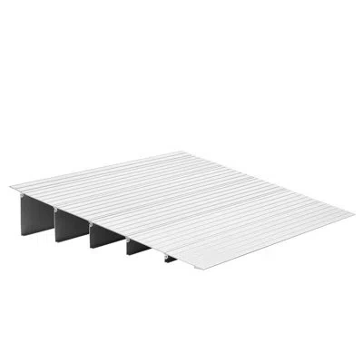 Vevor Door Threshold Ramp, 5 Inch Rise, Aluminum Alloy Threshold Ramp Rated 800 Lbs Load Capacity, Handica In Silver