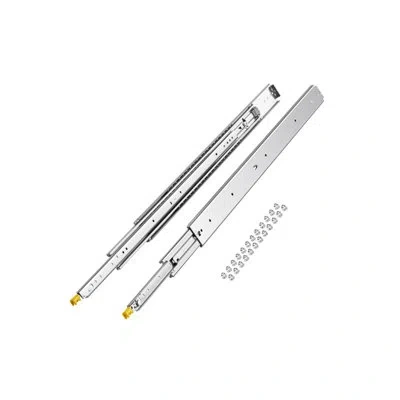 Vevor Drawer Slides With Lock, 1 Pair 40 Inch, Industrial Drawer Slides Up To 500 Lbs Capacity, 3-fold Ful In Silver
