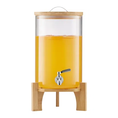 Vevor Drink Dispenser 2.2 Gal Beverage Dispenser For Parties Glass With Stand - Brown In Transparent