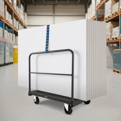Vevor Drywall Cart Dolly, 1800 Lbs Load Capacity, 2-in-1 Steel Panel Truck Cart With 5 Inch Swivel Casters In Black